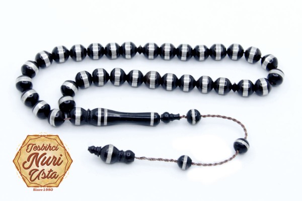 YUVARLAK KESİM KUKA AĞACI 925 AYAR GÜMÜŞ SARMAL EL YAPIMI SİSTEMLİ TESBİH 