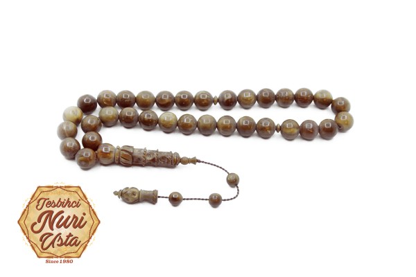 ÖZEL KUKA AĞACI TAM KÜRE KESİM İŞLEMELİ İMAME EL YAPIMI SİSTEMLİ TESBİH