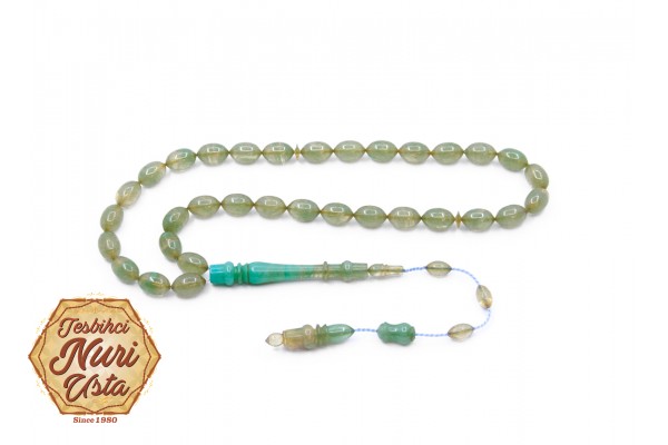 KARMA RENK BEYZİ KESİM YENİ ATEŞ KEHRİBAR SİKKE İMAME  SİSTEMLİ EL YAPIMI TESBİH