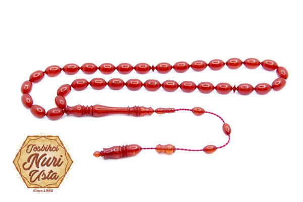 YENİ SIKMA KEHRİBAR LALELİ İMAME SİSTEMLİ TESBİH