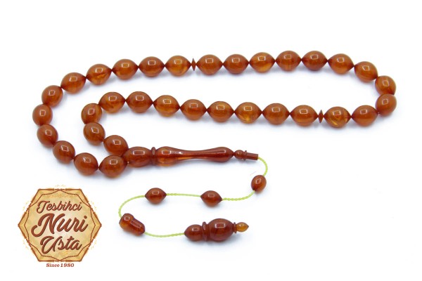 SARI YENİ SIKMA KEHRİBAR KLASİK İMAME SİSTEMLİ TESBİH