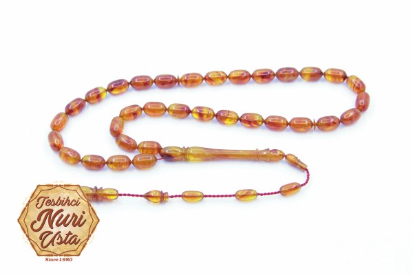 ÇİFT RENK KÜÇÜK KAPSÜL KLASİK İMAME YENİ SIKMA KEHRİBAR SİSTEMLİ TESBİH