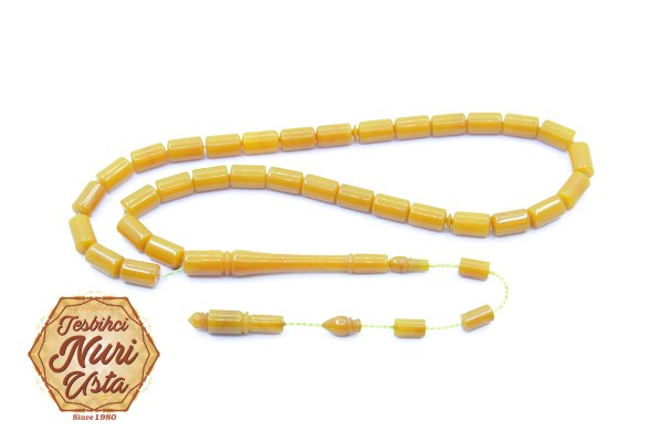 KESME TANE SARI YENİ SIKMA KEHRİBAR SİSTEMLİ TESBİH