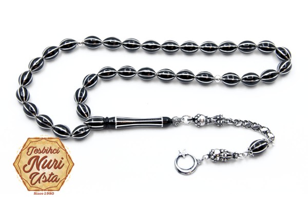 ELİPS TANE KARPUZ DİLİMLİ İŞLEME ERZURUM OLTU TAŞI TESBİH